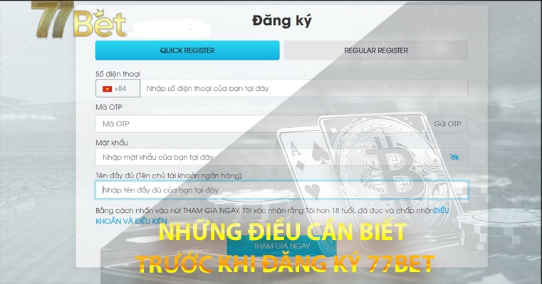 Hướng dẫn đăng ký tạo tài khoản siêu nhanh tại nhà cái 77bet